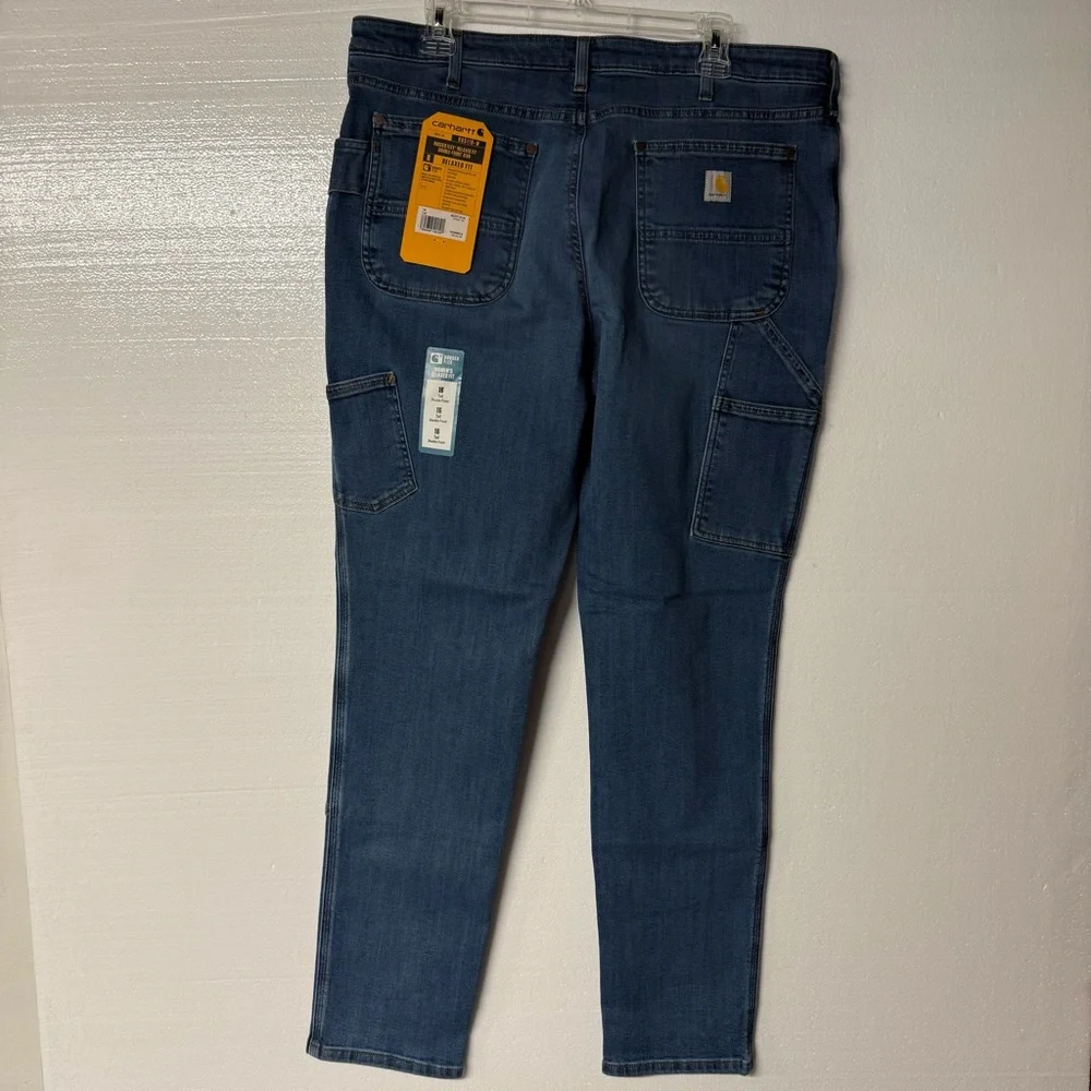 Carhartt Jeans Women 16 Tall Rugged Flex Relaxed Fit Double-Front Denim Stretch